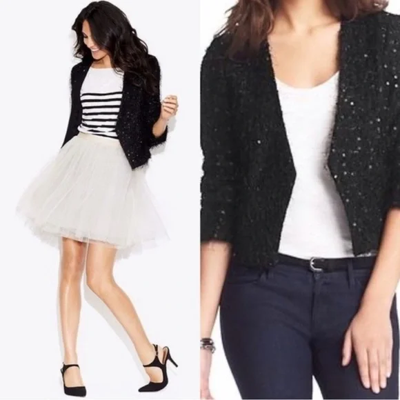 NWT Ann Taylor LOFT Women's Black Textured Blazer Size 8 - Picture 3 of 12